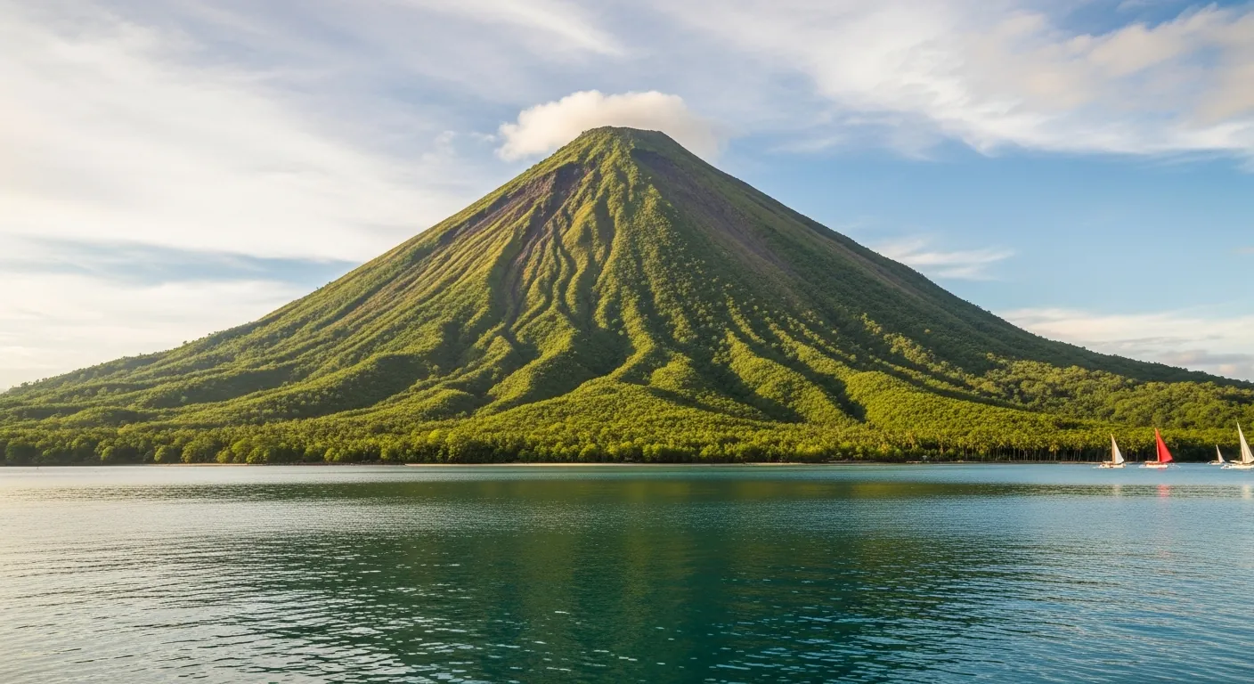 Tidore Island and the Kie Matubu volcano